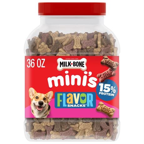 Milk-Bone Milk Bone Flavor Snacks Mini’s Dog Biscuits, Flavored Crunchy Dog