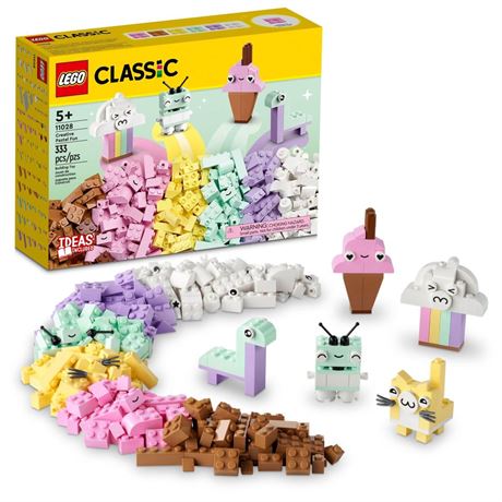 LEGO Classic Creative Pastel Fun Bricks Box 11028, Building Toys for Kids,