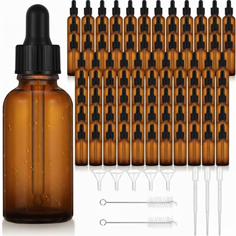 110 Pcs 1 Oz Glass Dropper Bottles with Black Caps for Essential Oils Perfumes