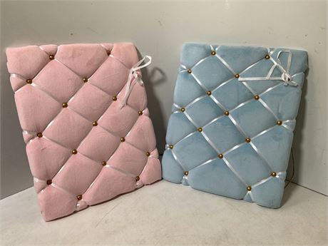 pink and blue pictures and memo boards perfect for baby showers