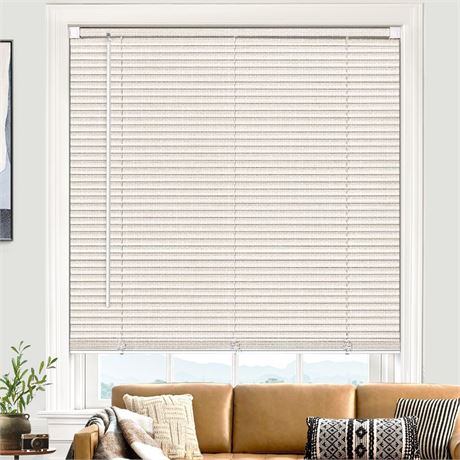 UNISHADES Cordless Blinds for Indoor Windows 1" Vinyl Textured Print Slats Mini