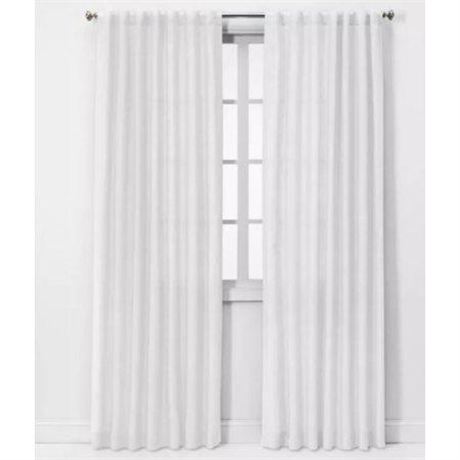 54"x84" Light Filtering Linen Window Curtain Panel White - Threshold™