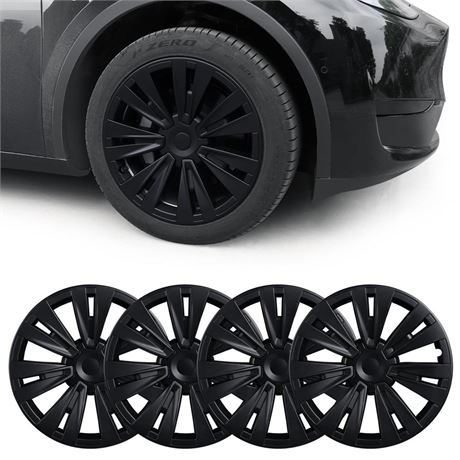 BASENOR 2024 Upgrade Tesla Model Y Hubcaps 19 Inch Wheel Covers Replacement Hub