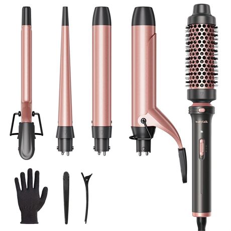 OFFSITE Wavytalk 5 in 1 Curling Iron Set with Curling Brush and 4