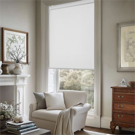 ChrisDowa Cordless Free-Stop 100% Blackout Blinds for Windows, Roller Windows