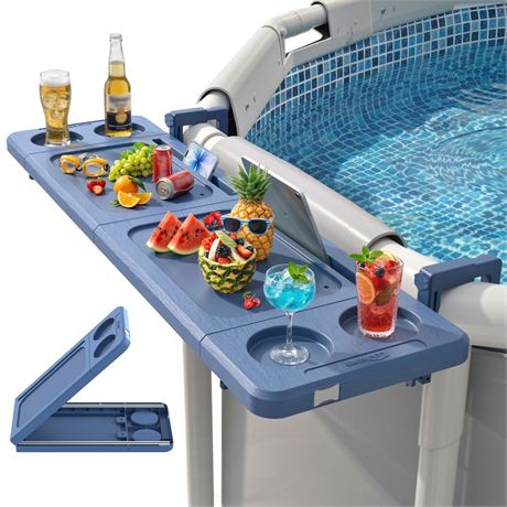 Poolside Bar, 44"×12" Poolside Bar Table with Adjustable Support Bracket Fits
