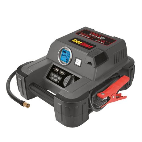 EverStart 750A Jump Starter with Reverse Polarity Alarm, 120 PSI Digital