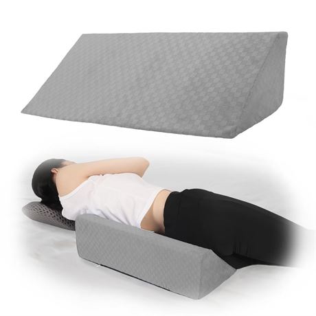 Bed Wedge Pillow for Side Sleeping Sponge Filled Body Positioning Triangle