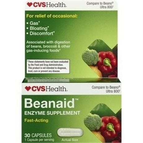 CVS Beanaid Fast Acting Capsules, 30 Ct