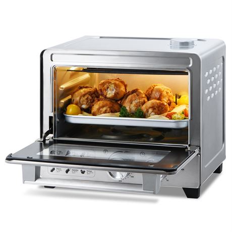 13QT Compact 6-in-1 Steam Oven, Stainless Steel Countertop Convection Oven,