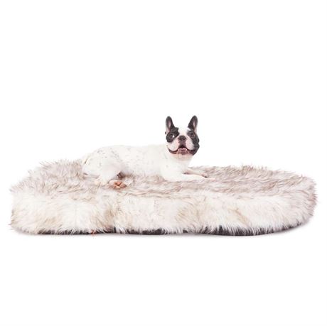 Laifug Luxury Faux Fur Dog Bed，5-inch Thick Grade Ultra Soft Orthopedic Memory