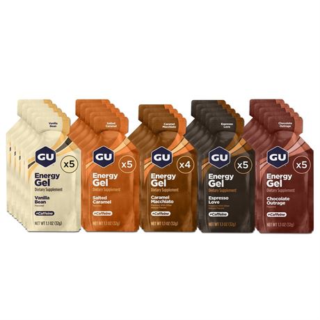 GU Energy Labs GU Energy, Original Energy Gels, Assorted Indulgent Flavors - 24