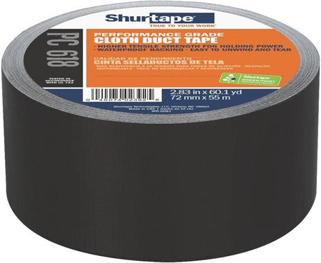 Shurtape PC 618 Performance Grade, Colored Cloth Duct Tape, Excellent Holding