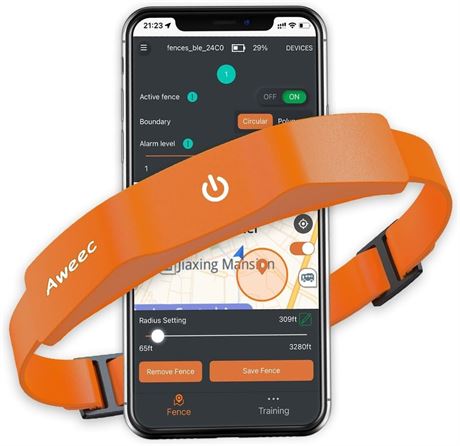 GPS Electric Dog Fence with Free App, Wireless Fence System with Training