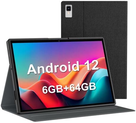 Android Tablet, 10.1 Inch Android 12 Tablet, 6GB RAM 64GB ROM, 1TB Expand,