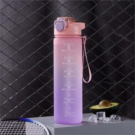 Sahara Sailor Water Bottles, 32oz Motivational Sports Water Bottle with Time