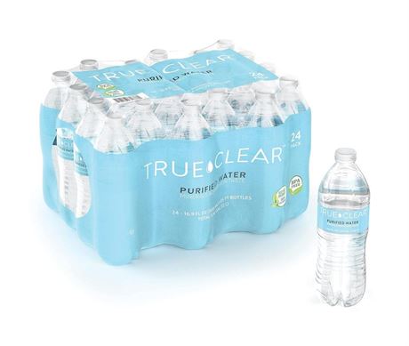 True Clear Purified Bottled Water, BPA Free Water Bottles, Easy to Carry (16.9