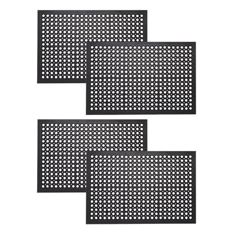 Envelor 4-Pack Anti Fatigue Rubber Floor Mat Non-Slip Restaurant Mat for Floors