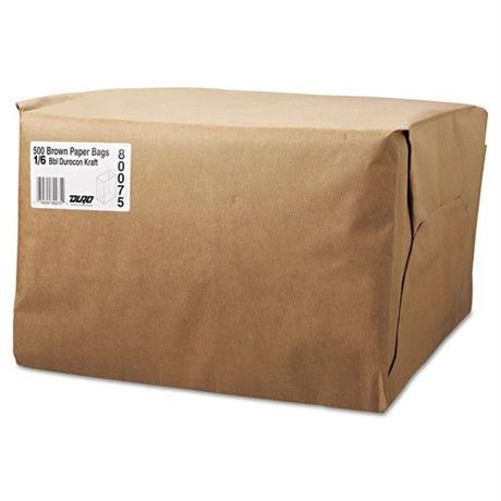 General Grocery Paper Bags, 52 Lbs Capacity, 1/6 Bbl, 12"w X 7"d X 17"h, Kraft,