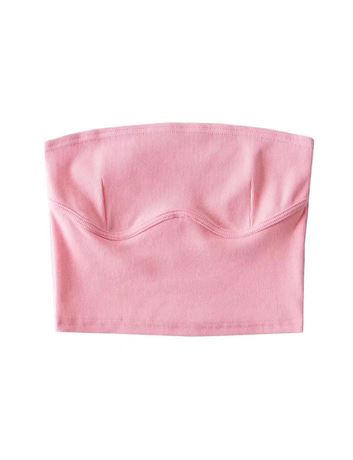 Cropped Tube Tops for Women Rib Knit Stretch Summer Casual Basic Strapless Y2K