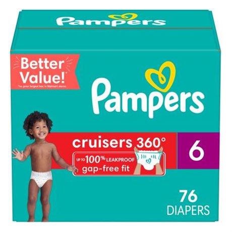 Pampers Cruisers 360 Diapers Size 6  76 Count (Select for More Options)