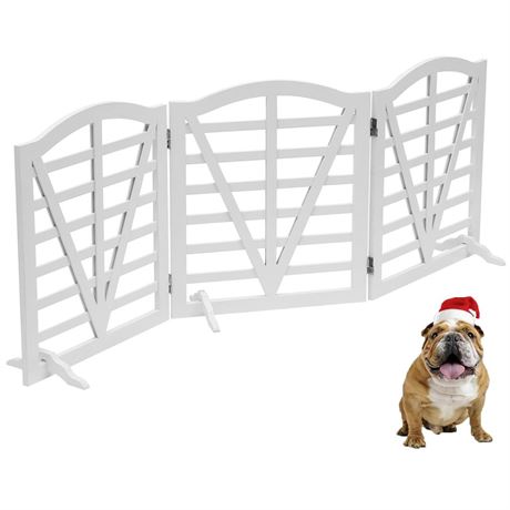 Wooden Dog Gate Freestanding Pet Gate Foldable Pet Gate for Dogs,Dog Gate for