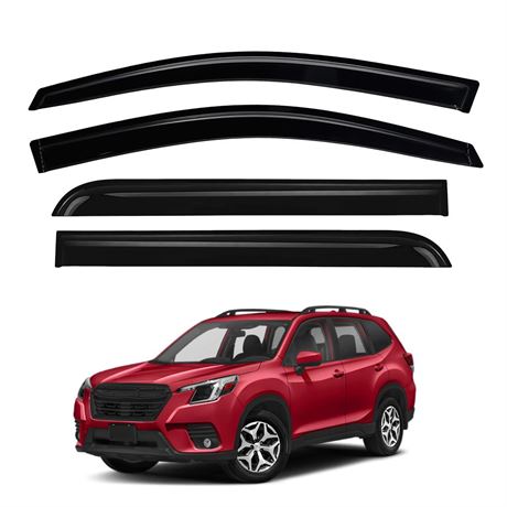 4PCS Window Visors Rain Guards Fit for 2019-2024 Subaru Forester, Tape-on Car