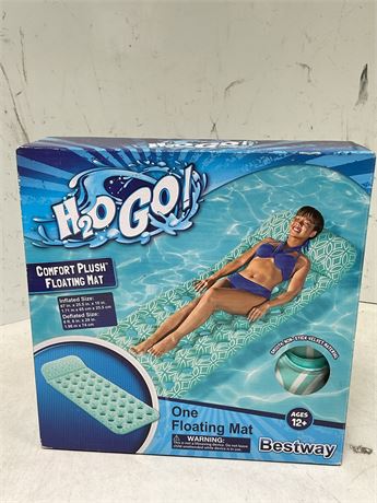 H2O GO! Comfort plush floating mat - green & white