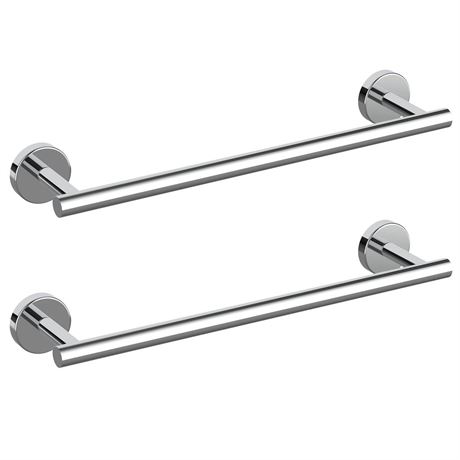 Cilee 2 Pieces Polished Chrome Bathroom Towel Bar, 24 Inch Double Towel