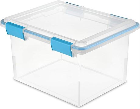 4 Pack Sterilite Gasket Box, 32 Quart Clear Weather-Resistant Plastic File