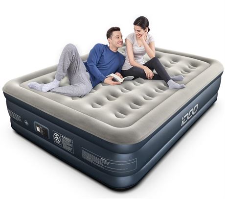 OFFSITE iDOO Air Mattress, Queen Inflatable Mattress with Built in Pump for