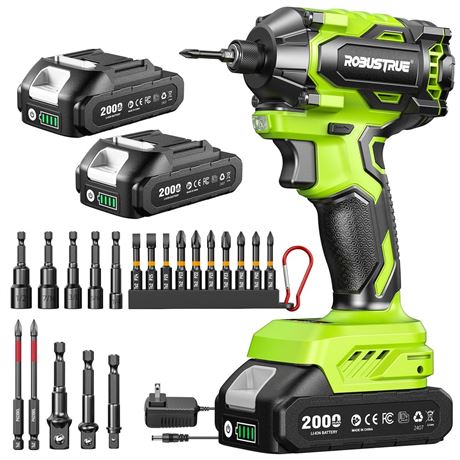 Robustrue Impact Driver: 21V 1/4" Hex Cordless Impact Driver, 230N.m