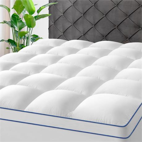 KAYFIA Queen Mattress Topper,Extra Thick Mattress Pad Cover for Deep