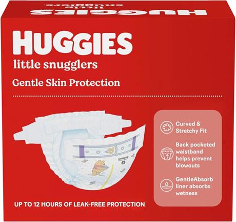 OFFSITE Huggies Little Snugglers Baby Diapers, Size 2 60pc