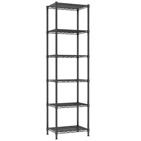 REGILLER 6 Wire Shelving Steel Storage Rack Adjustable Unit Shelves for Laundry