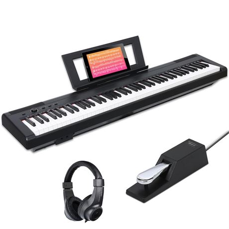 AODSK Weighted Piano 88-Key Beginner Digital Piano,Full Size Weighted keyboard