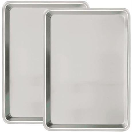 Commercial Quality Baking Sheet Pan Set, Natural Aluminum Cookie Sheet, Umite