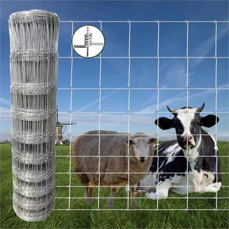 Farm Fence,4ft x 164ft Galvanized Wire Fence,Deer Fence,Livestock Fence,Heavy