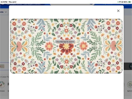 Apache Mills Cushion Comfort Multi-Color Floral Kitchen Anti-Fatigue Mat, 20" x