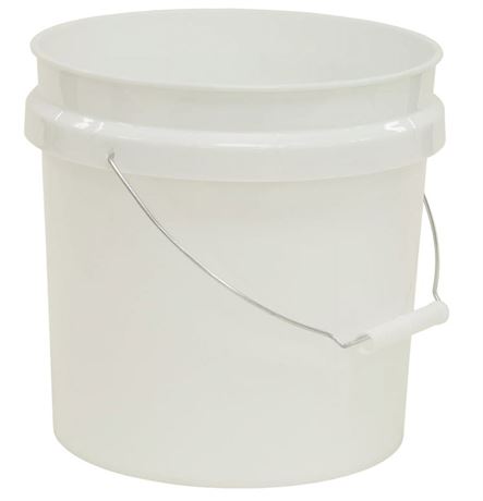 United Solutions 2 Gallon Round Comfort Handle Plastic Utility Bucket, White,