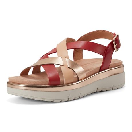 Easy Spirit Indie Women's Sandal Red-natural-gold 9.5