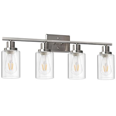 Ascher 4-Light 29.3" Wall Sconces, Modern Vanity Light Fixture with Clear Glass