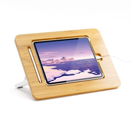 AFOOYO Wooden Tablet Drawing Stand - Adjustable 5 Angles for Laptop,Book