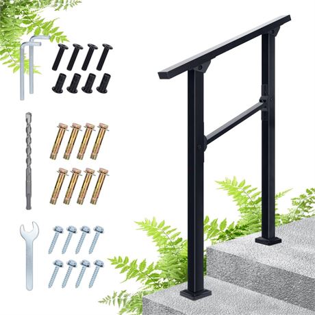 OFFSITE 2 Step Handrails for Outdoor Steps,Stair Railing Outdoor for Exterior