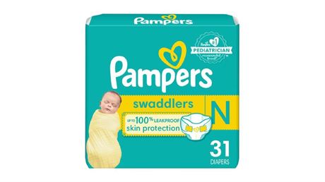 Pampers Swaddlers Baby Diapers (31 ct) (Size Newborn) (0-10 lbs)