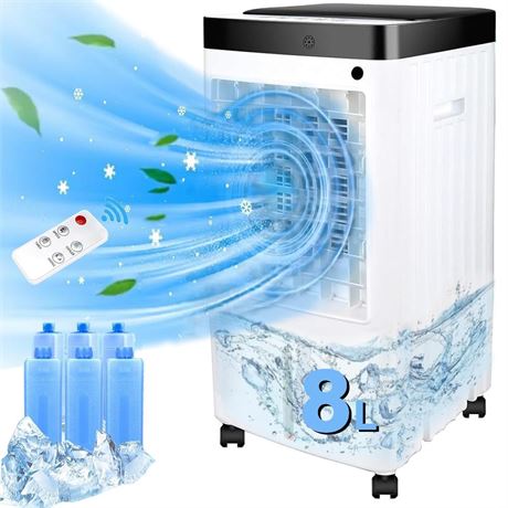 Portable Air Conditioners with 8L Water Tank, 2024 New Quiet Swamp Cooler 3