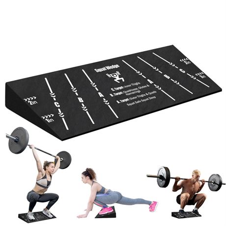 Squat Wedge Block One Piece: Heel Elevated Slant Board for Squats Weightliting
