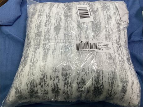 15"x15" Down Filled Foil Print Faux Fur Throw Pillow - Saro Lifestyle