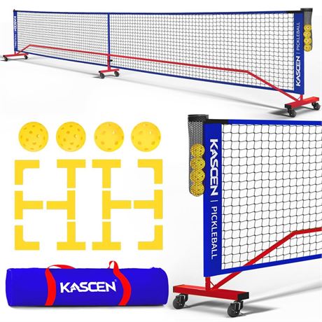 22FT Portable Pickleball Net for Driveway - KASCEN Regulation Size Pickle Ball