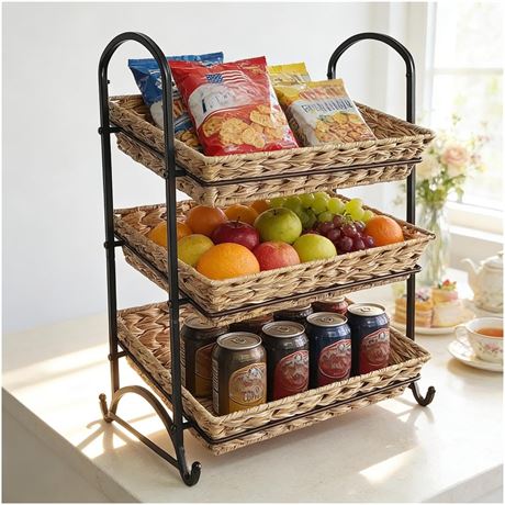 Stackable Candy Display Rack with Rattan |Stackable Candy
